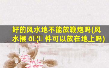 好的风水地不能放鞭炮吗(风水摆 🦊 件可以放在地上吗)